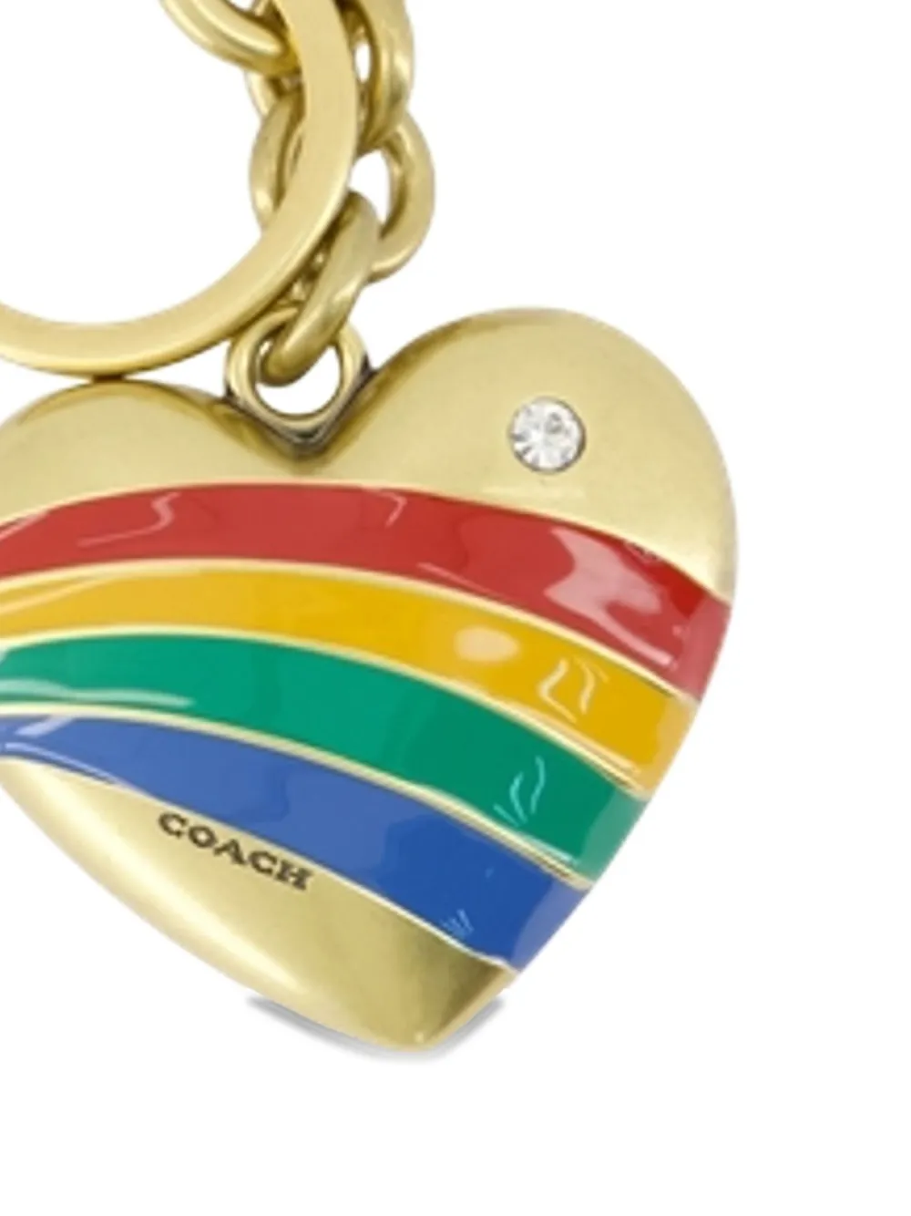 Coach Rainbow Heart sleutelhanger Goud