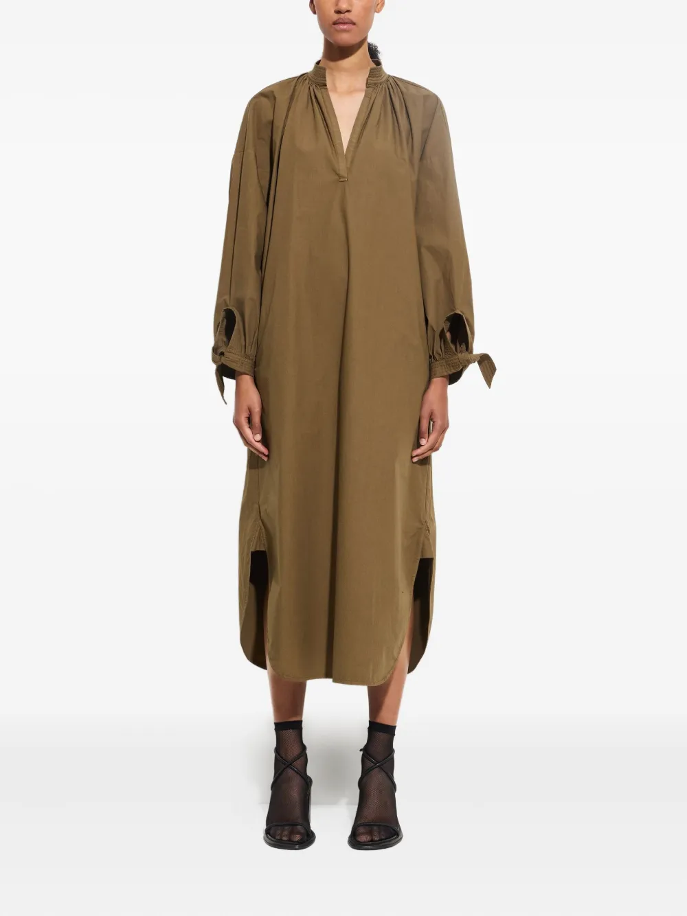 Christian Wijnants Dulcie midi-blousejurk met gestrikte cuffs - Groen