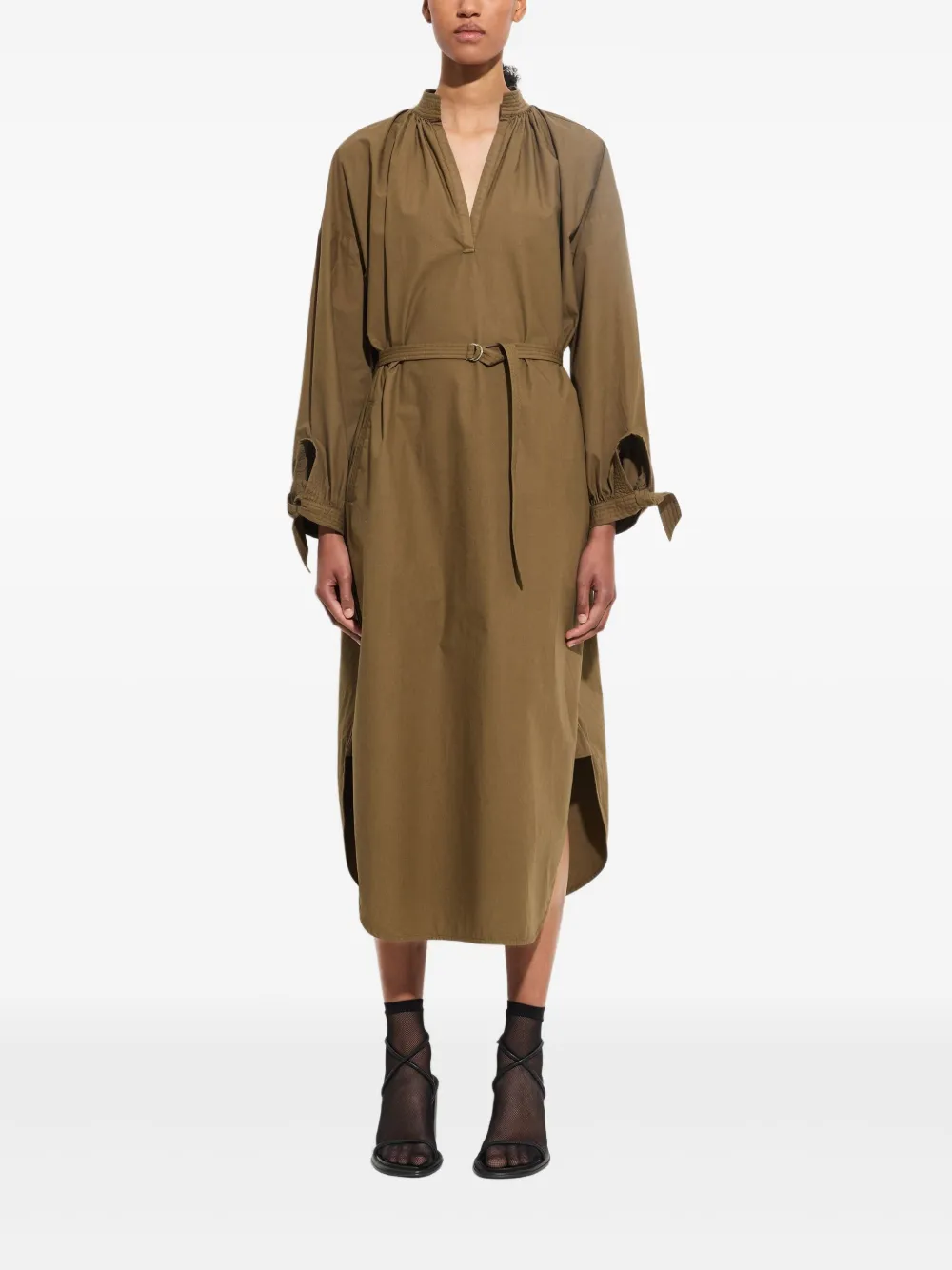 Christian Wijnants Dulcie tie-cuff midi shirt dress | Green | Image 1