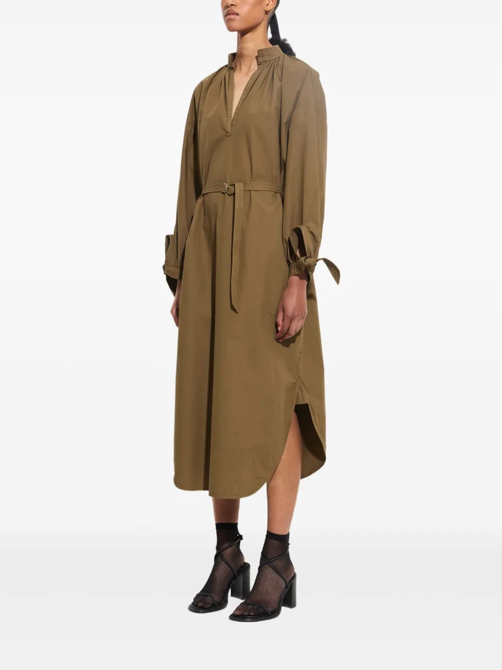 Christian Wijnants Dulcie midi-blousejurk met gestrikte cuffs Groen