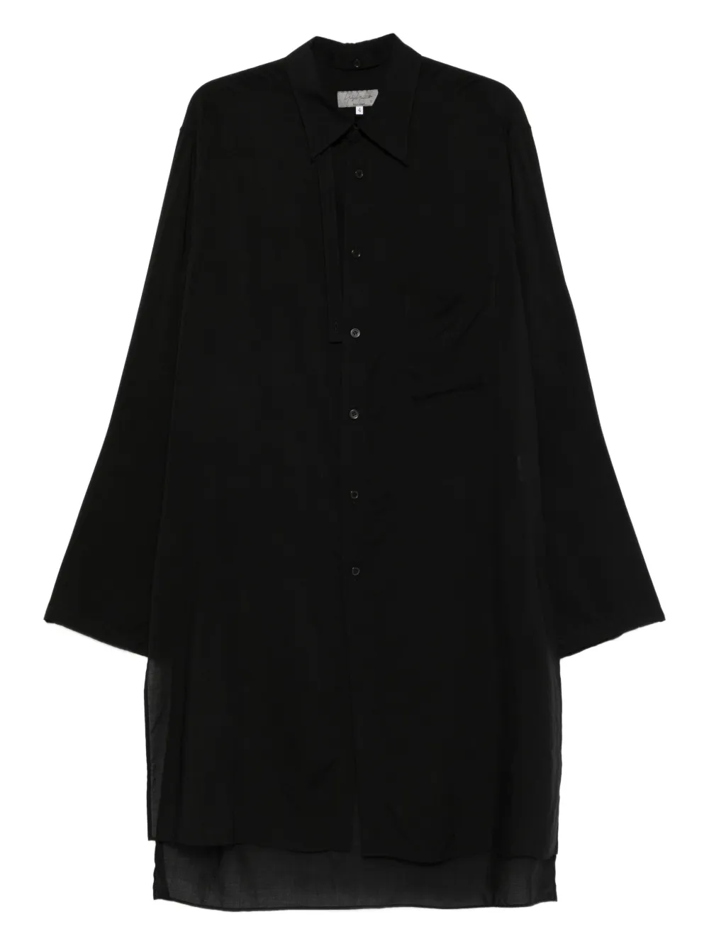 Yohji Yamamoto asymmetric collar shirt | Black | Image 1