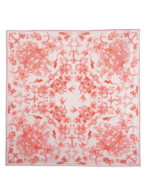 Alexander McQueen Sailor Tattoo silk scarf