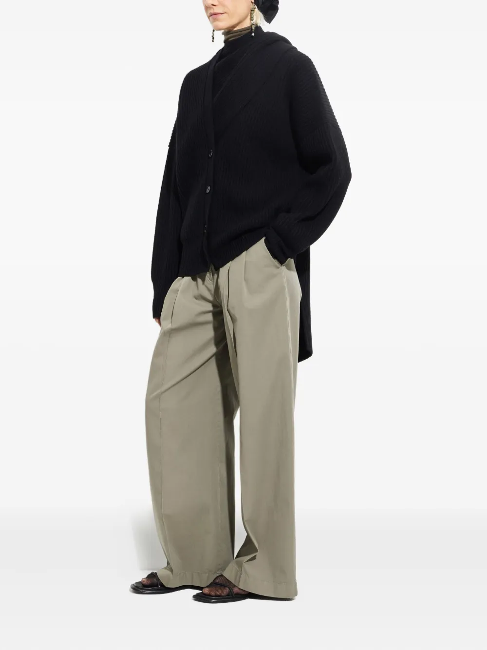 Christian Wijnants Khrami Ribbed Cardigan In Black