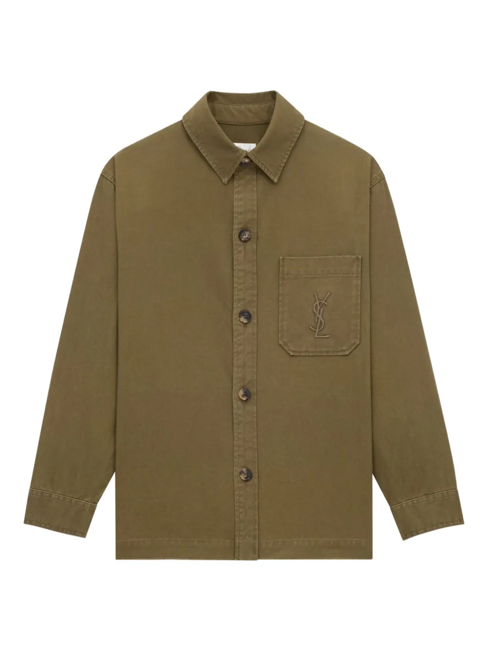 Saint Laurent Poloshirt met geborduurd logo Groen
