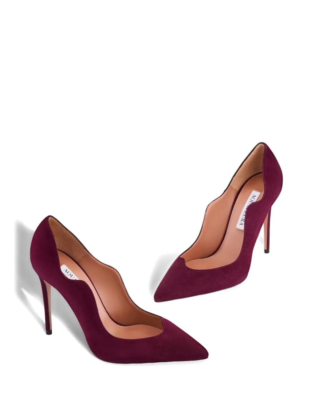 Aquazzura Artiste suède pumps met puntige neus Rood