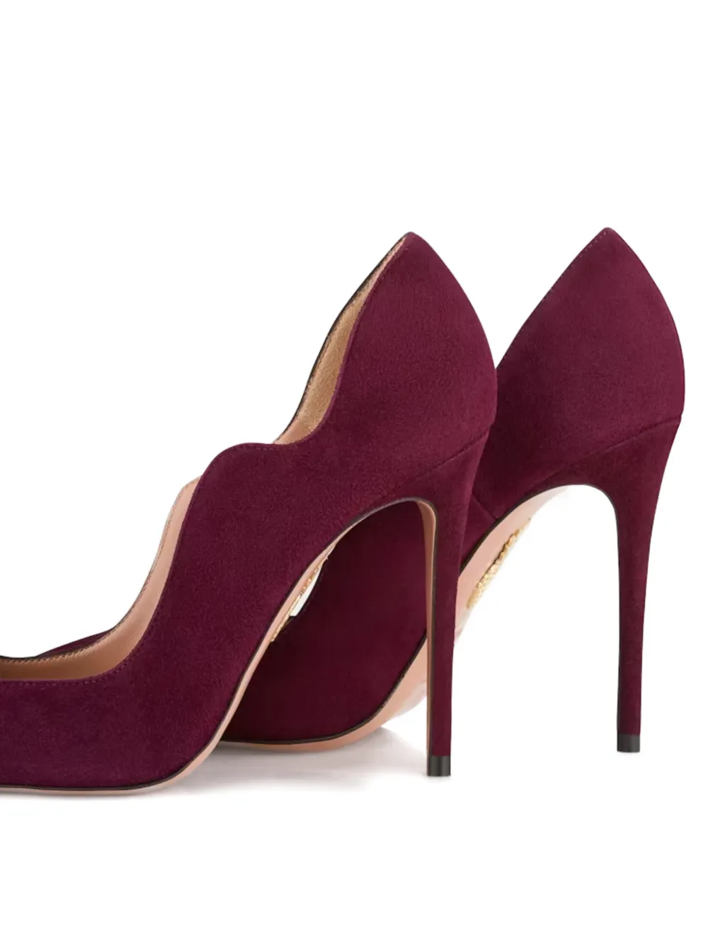 Aquazzura Artiste suède pumps met puntige neus Rood