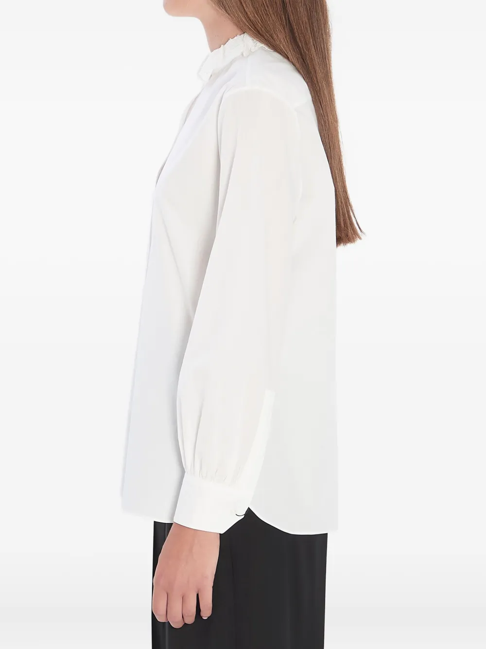 Saint Laurent Blouse van katoenblend met kanten kraag Wit