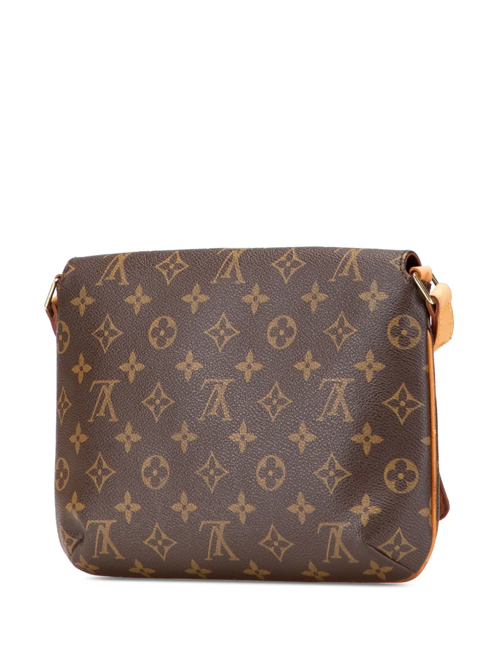 Pre-owned Louis Vuitton 2001 Monogram Musette Tango Short Strap Shoulder Bag In Brown