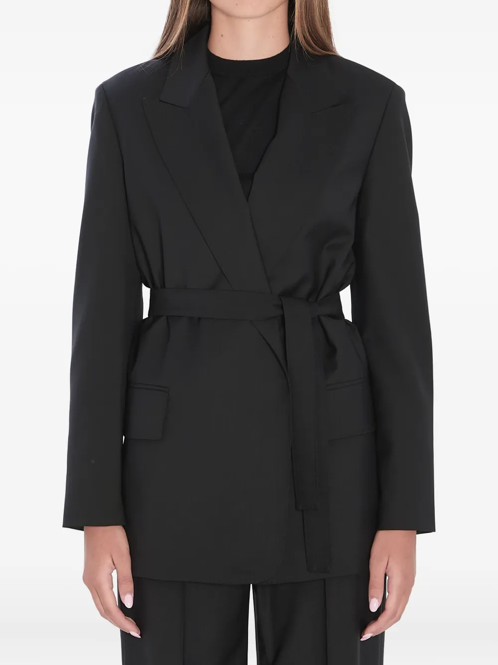 Max Mara Blazer met puntige revers Zwart