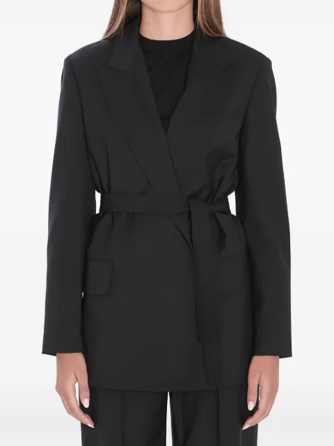 Max Mara belted peak-lapels blazer