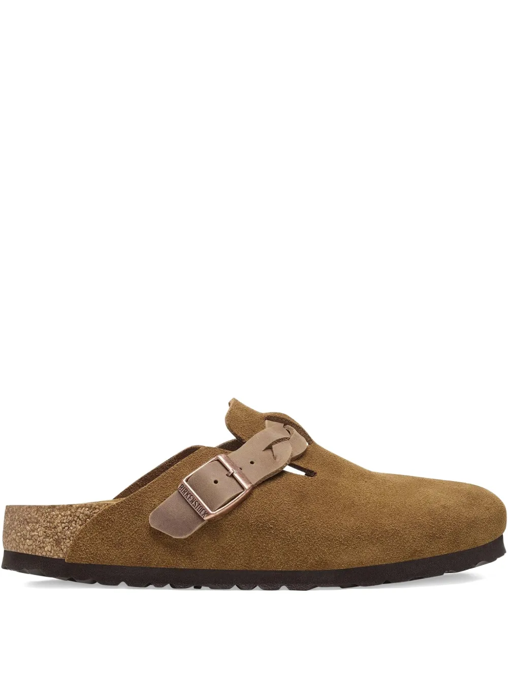 Birkenstock Boston "mink suede" mules Brown