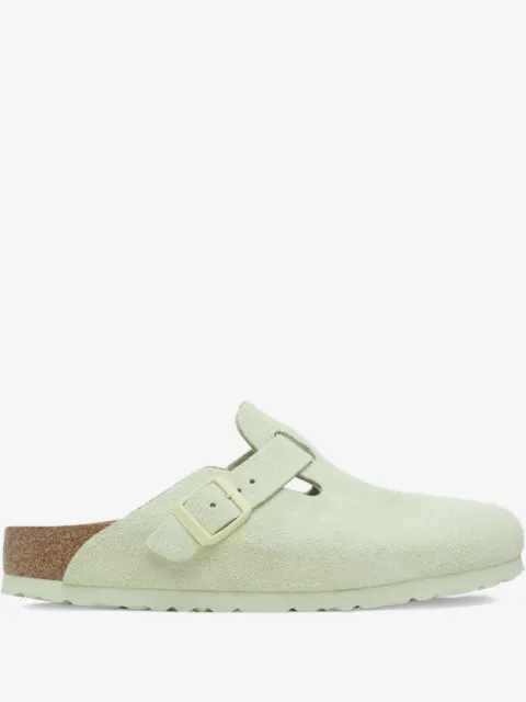 Birkenstock Boston Soft Footbed "Faded Lime" Mules