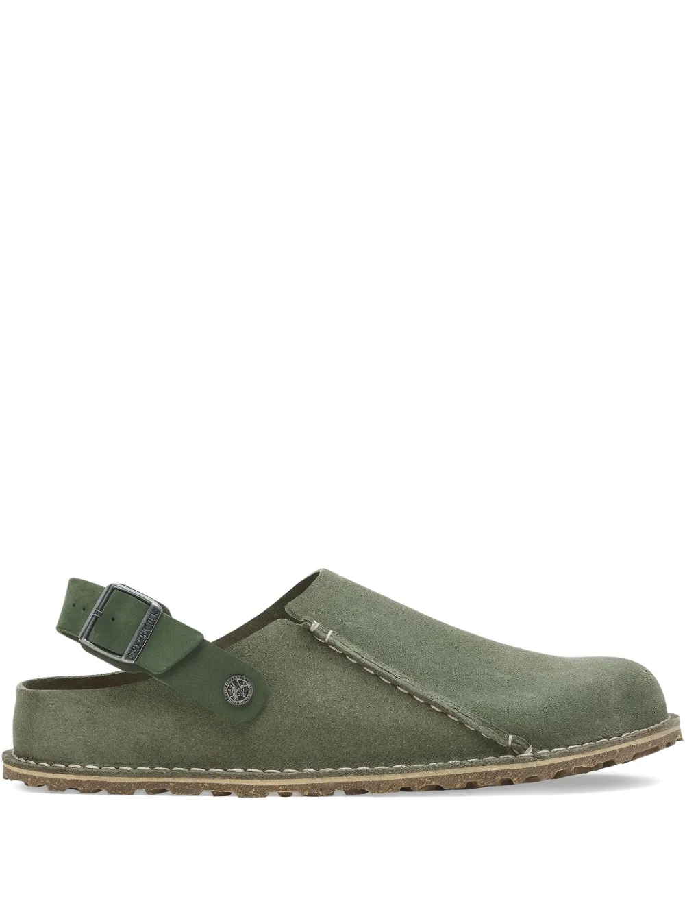 Birkenstock Lutry Premium "leather thyme" slingback mules Green