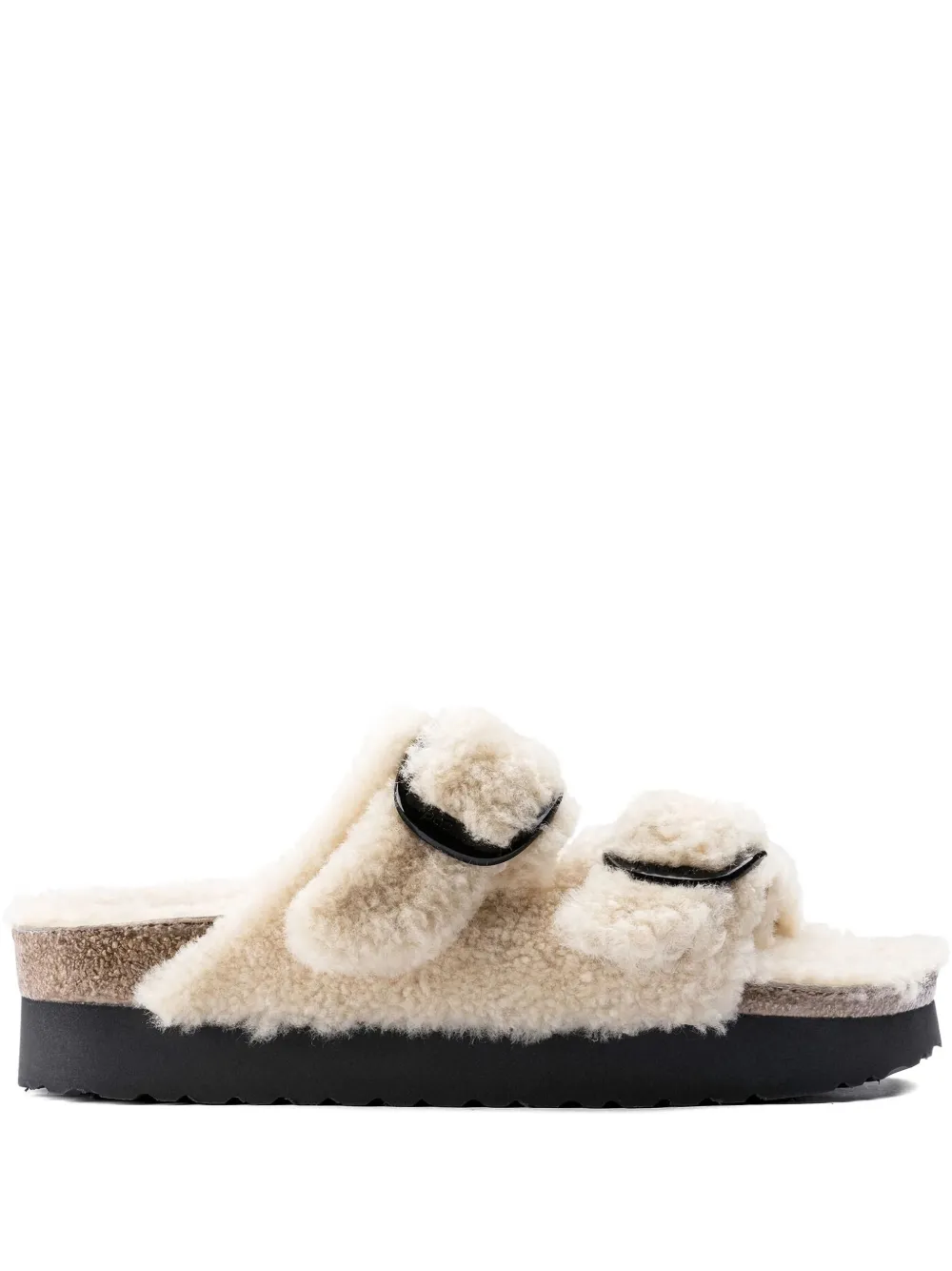 Birkenstock Arizona "teddy eggshell" shearling sandals Neutrals