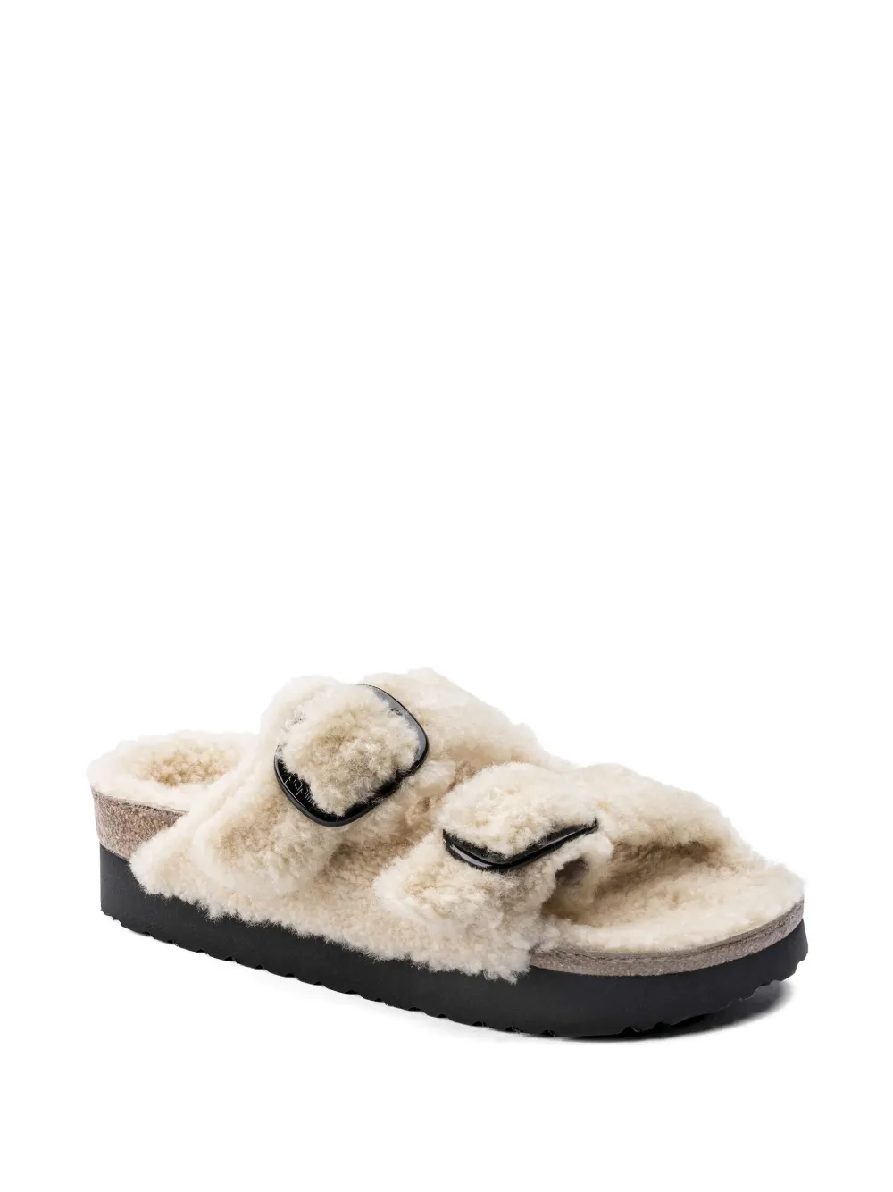 Birkenstock Arizona "teddy eggshell" shearling sandals Neutrals