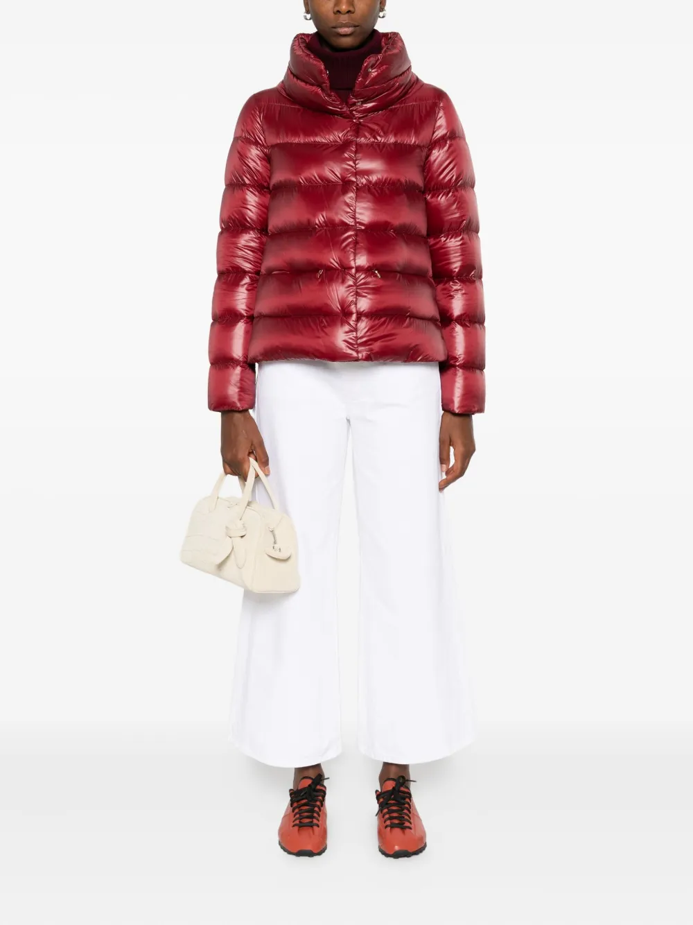 Herno quilted high-neck padded jacket Rood