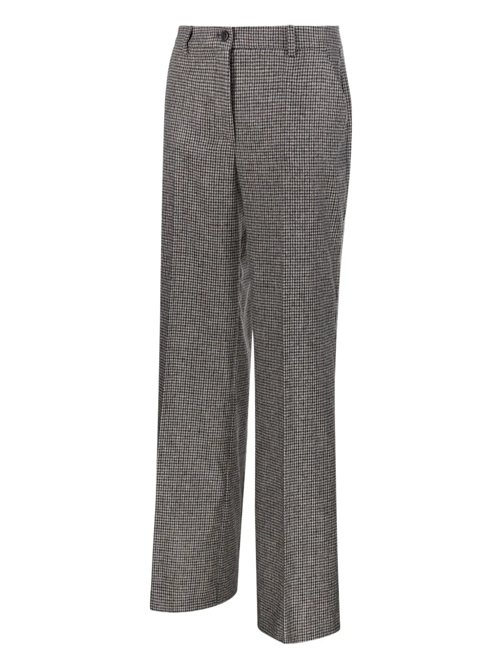 P.a.r.o.s.h Trousers With Houndstooth Pattern And Belt Loops In Gray