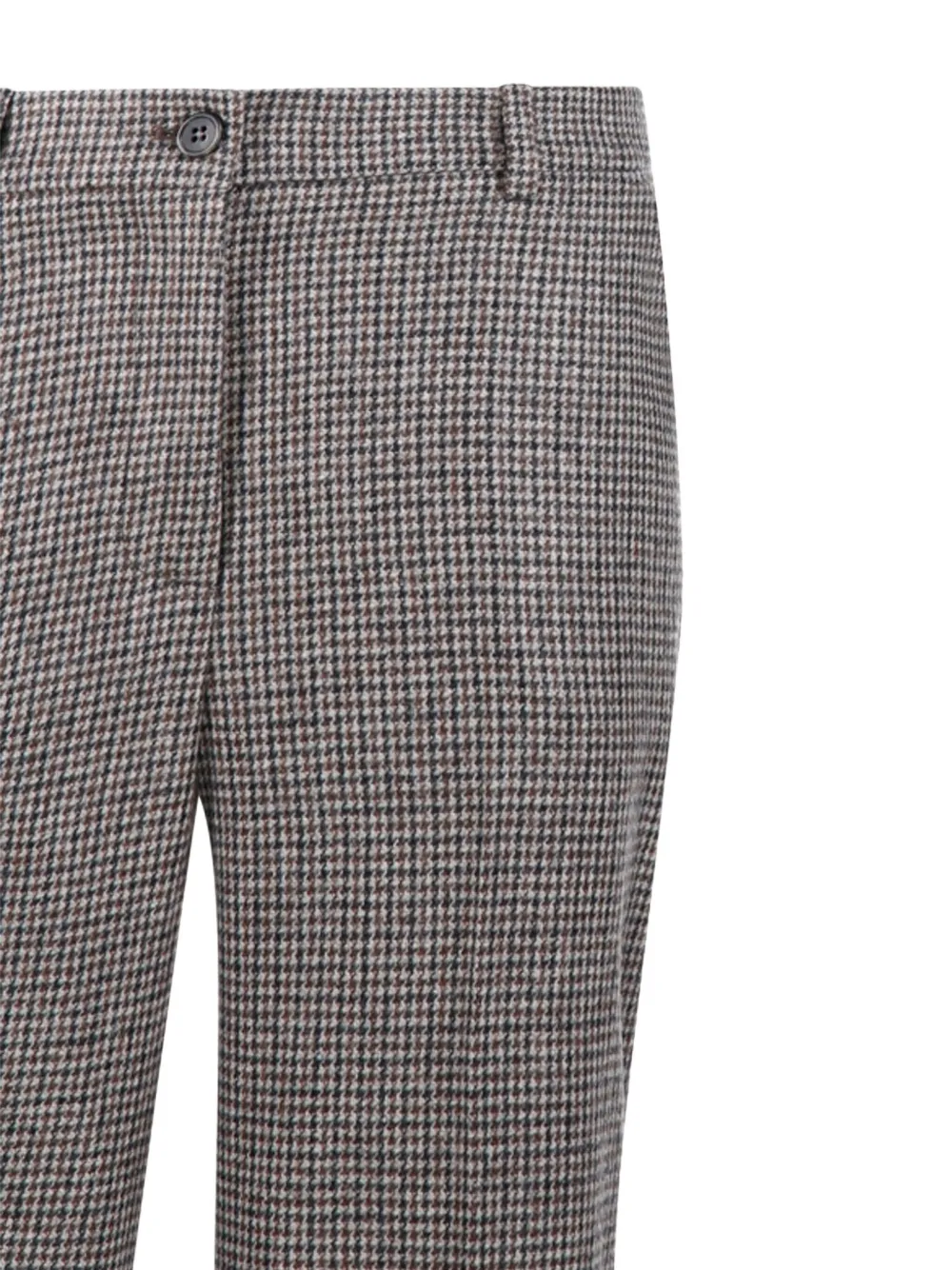 P.a.r.o.s.h Trousers With Houndstooth Pattern And Belt Loops In Gray