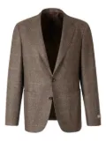 Canali checked single-breasted blazer - Brown