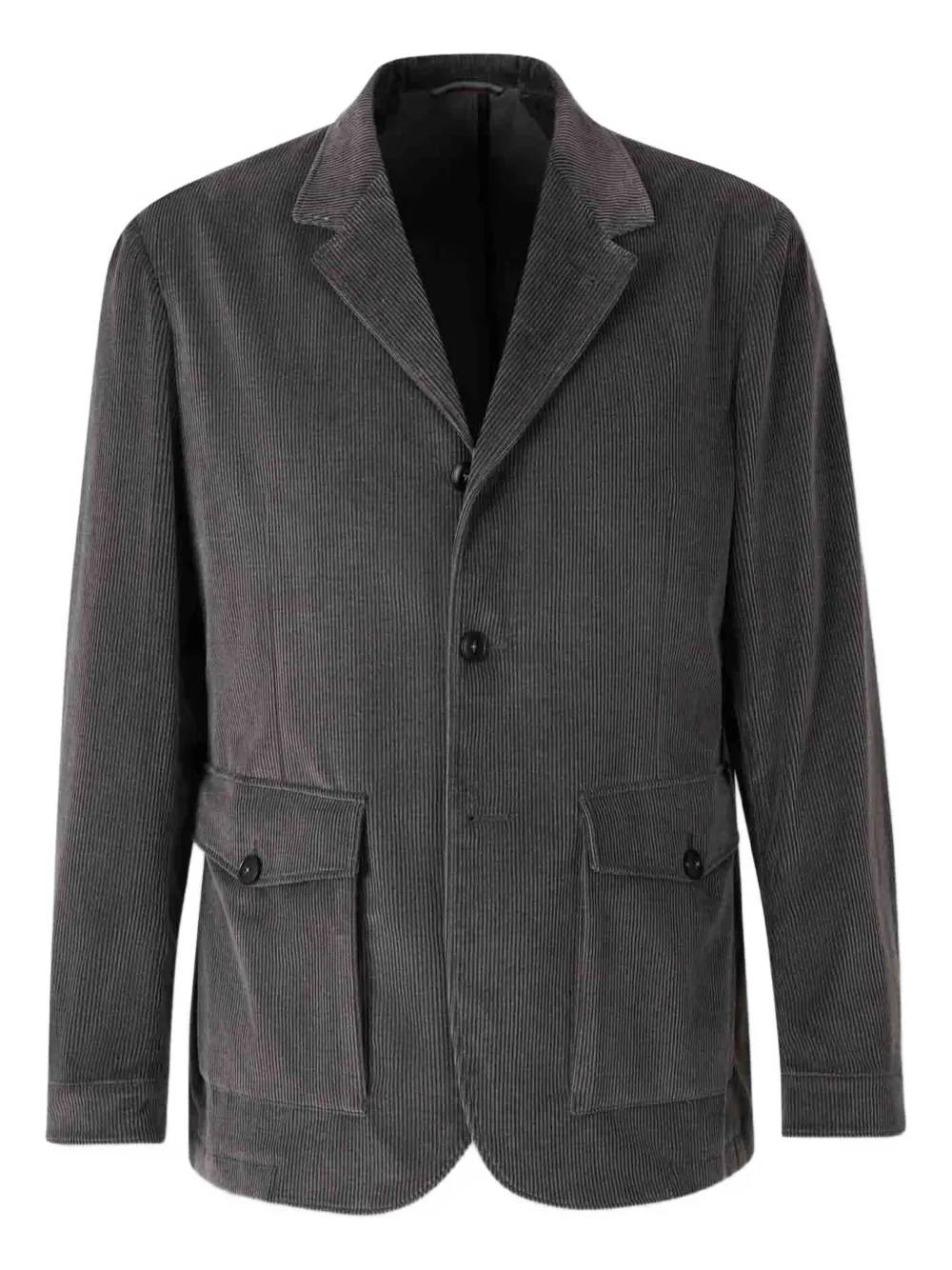 Canali corduroy patch-pocket shirt jacket Bruin