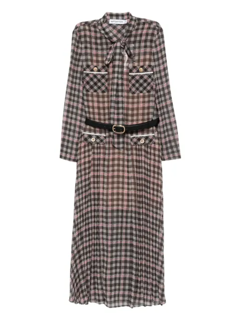 Self-Portrait checked chiffon midi dress