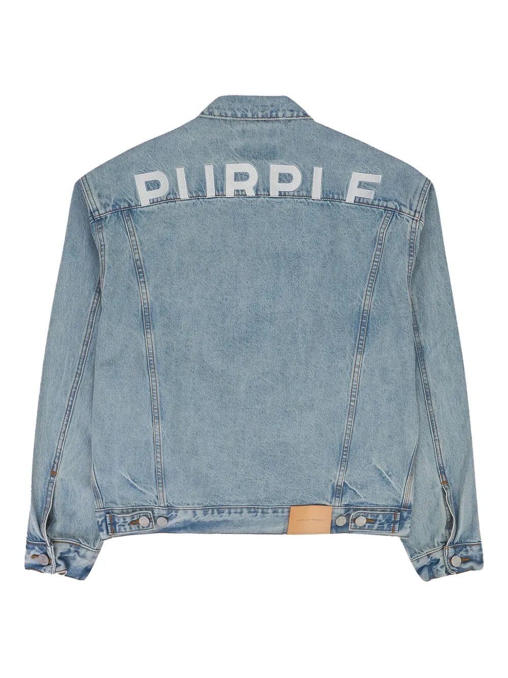Purple Brand STADIUM indigo logo-embroidered denim jacket - Blauw