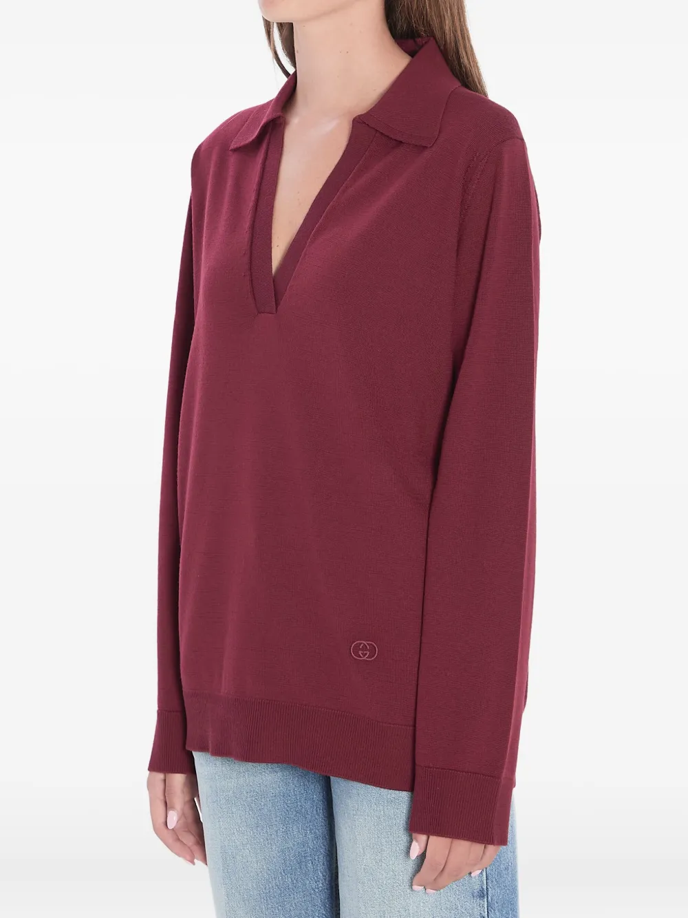 Gucci Polotop met V-hals Rood