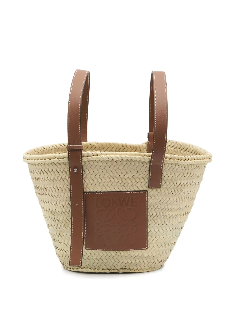 small raffia leather-trimmed shoulder bag