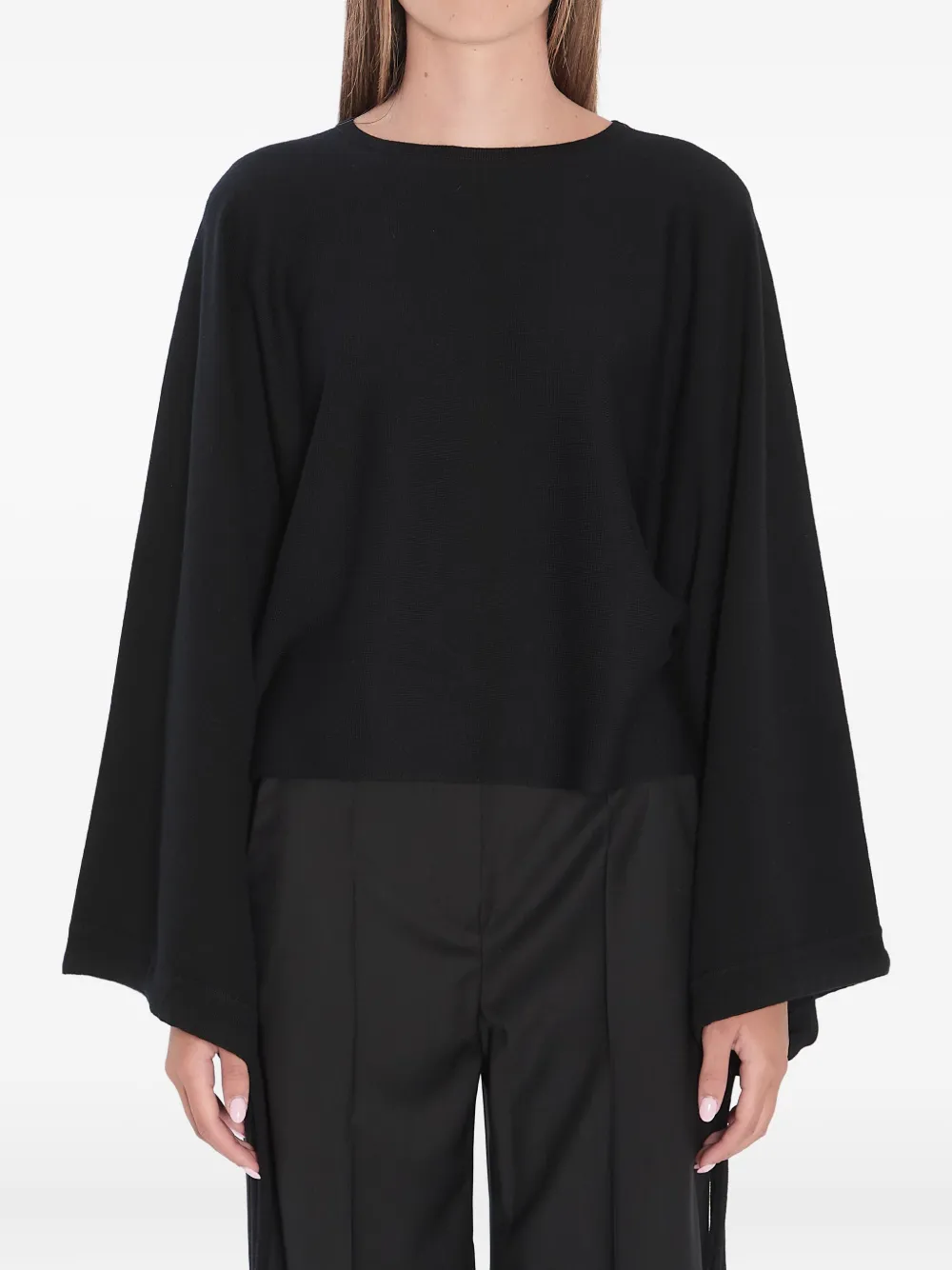Max Mara Frais ギャザーカフス セーター - ブラック Max Mara Frais ギャザーカフス セーター - ブラック