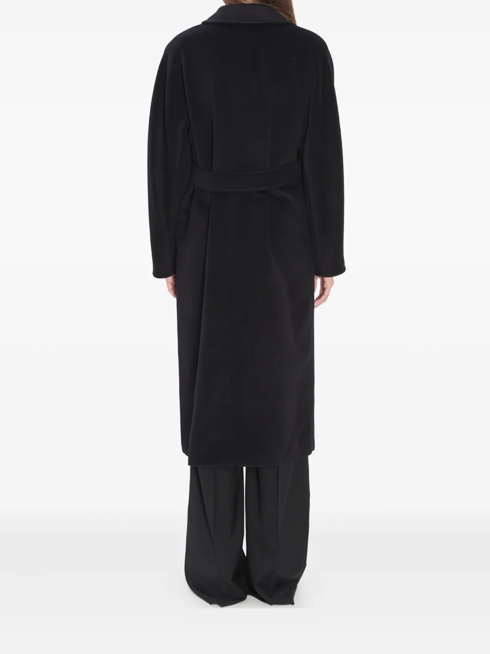 Max Mara Madame jas met gekerfde revers en ceintuur Zwart