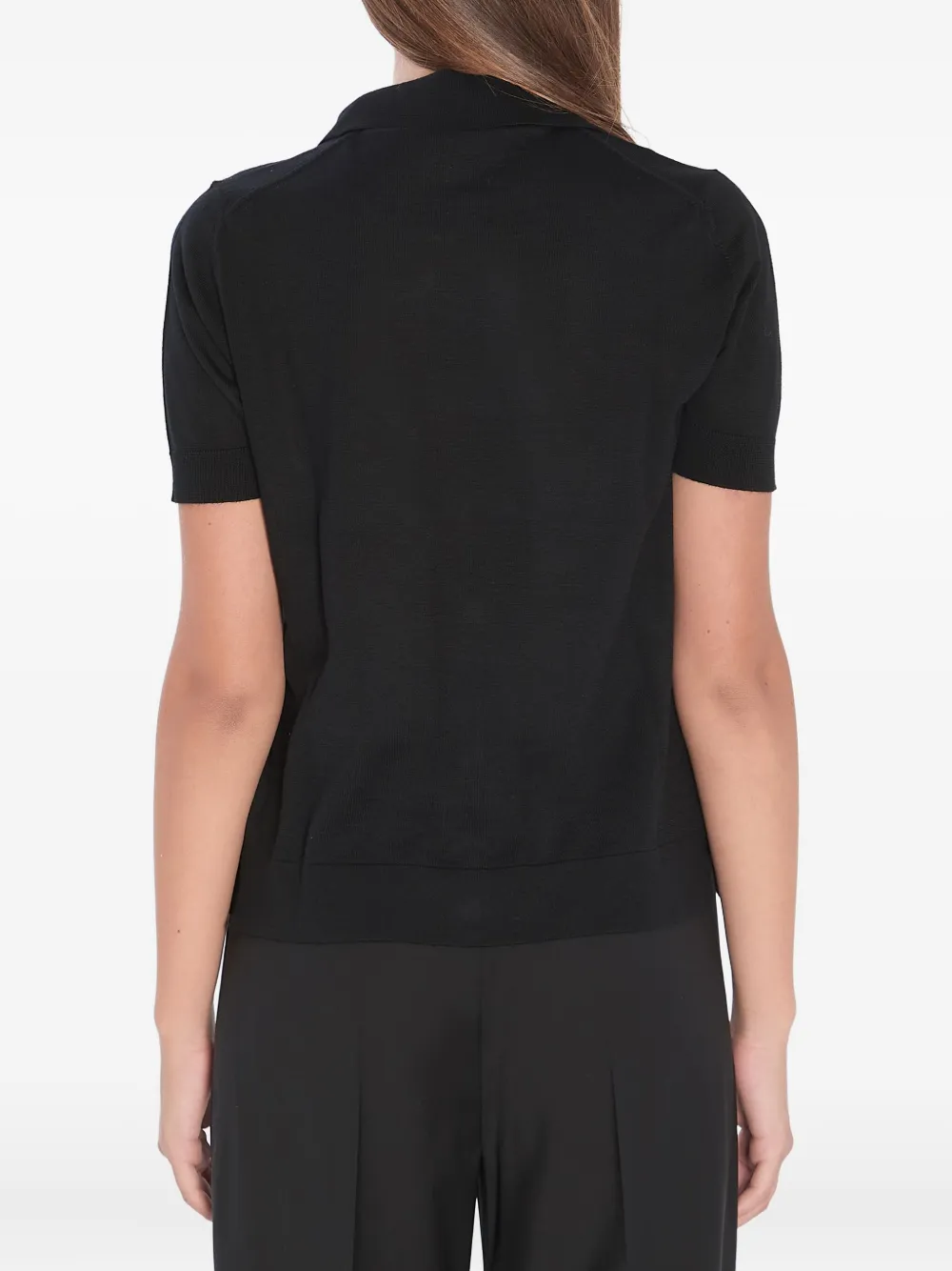Max Mara Romania vest met korte mouwen en knoop Zwart