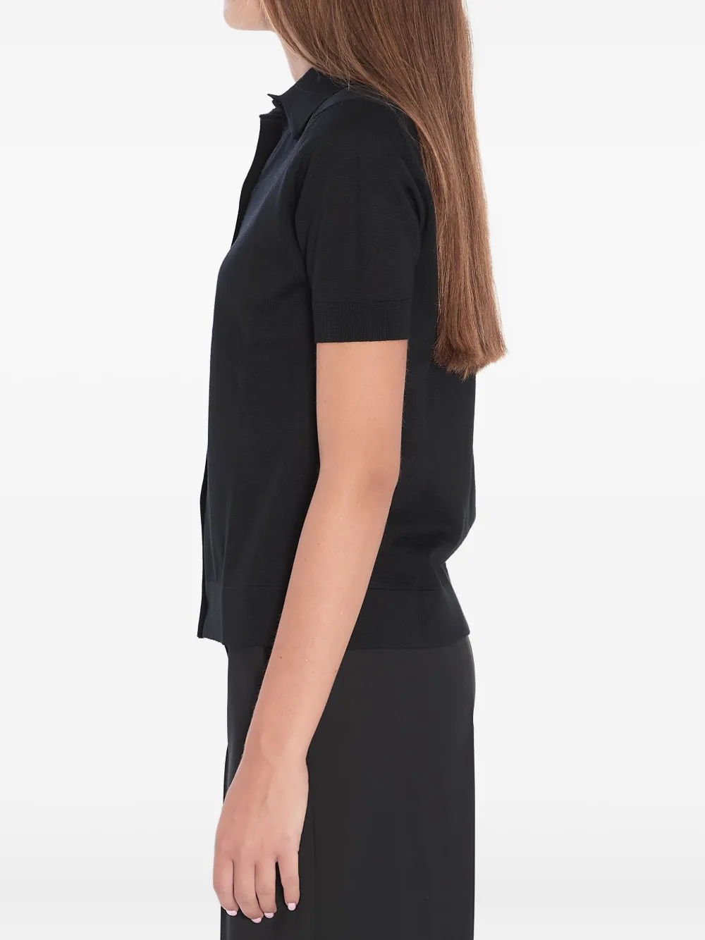 Max Mara Romania vest met korte mouwen en knoop Zwart