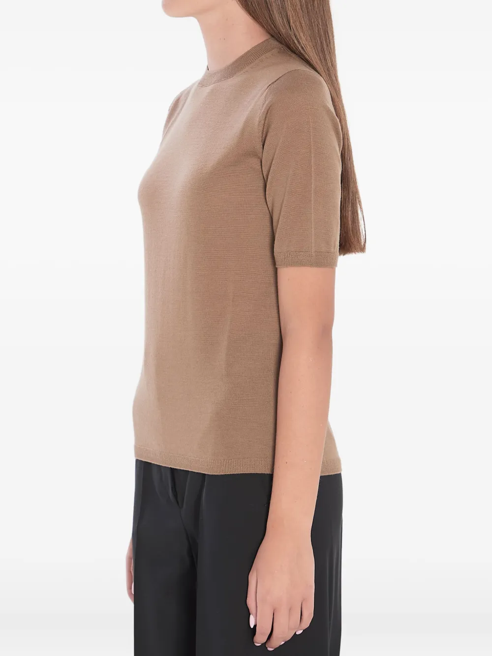 Max Mara Geribbeld T-shirt Bruin