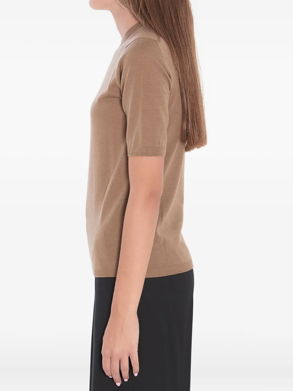 Max Mara Geribbeld T-shirt Bruin