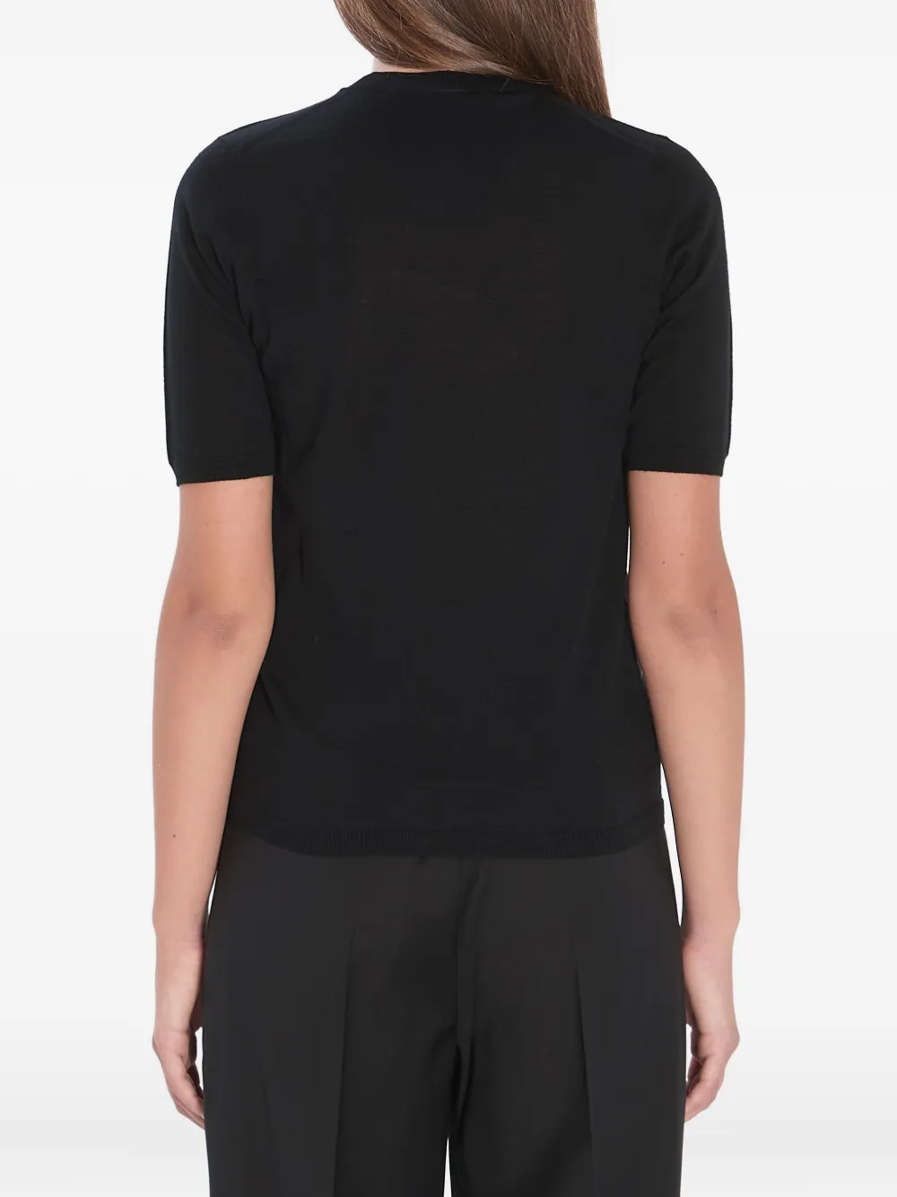 Max Mara Geribbeld T-shirt Zwart