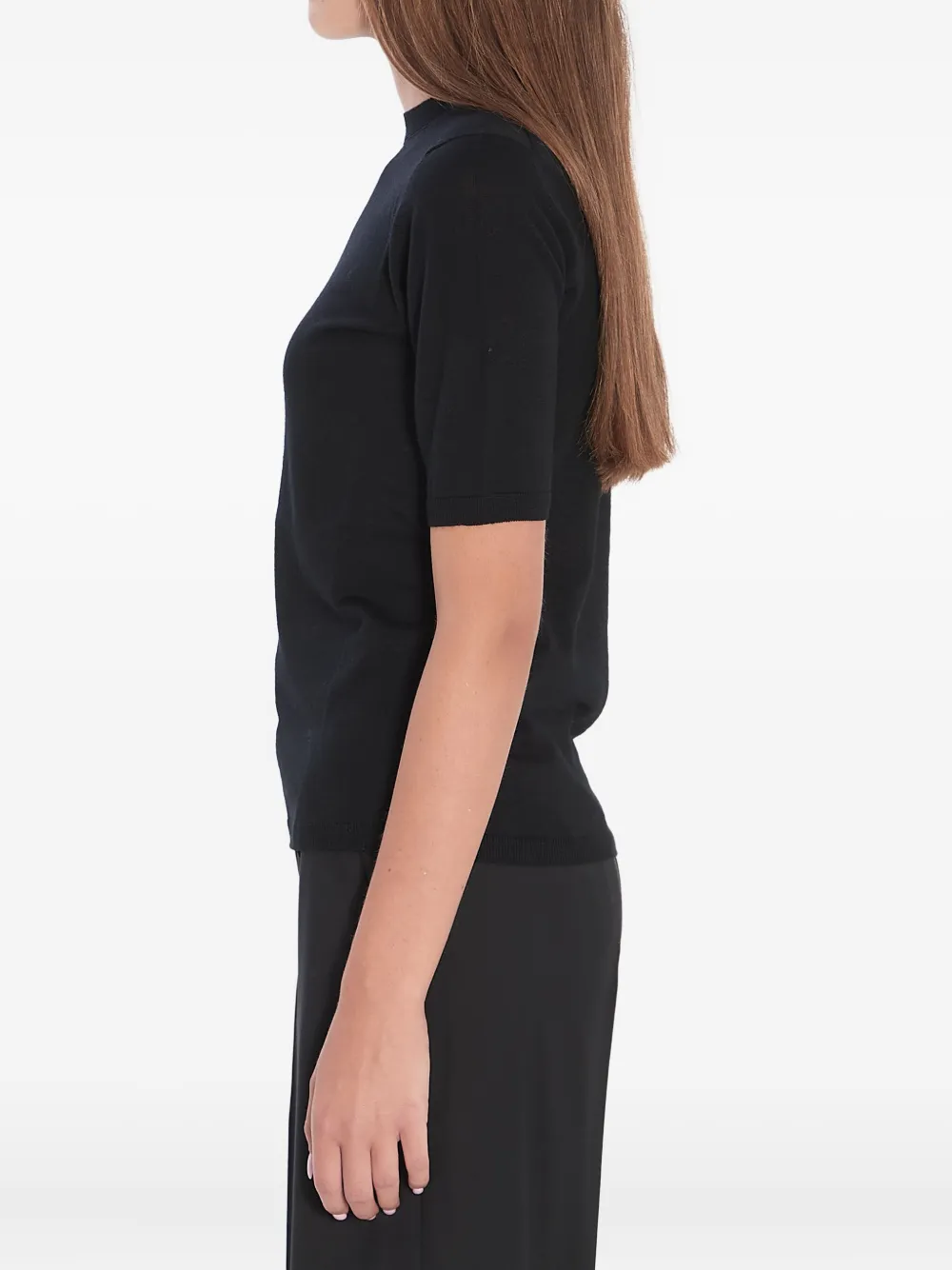 Max Mara Geribbeld T-shirt Zwart