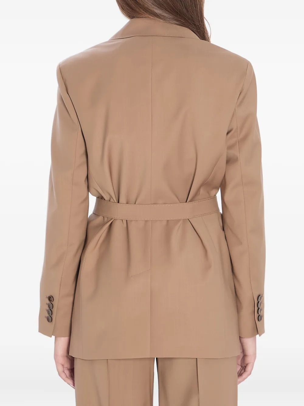 Max Mara belted peak-lapel blazer Beige