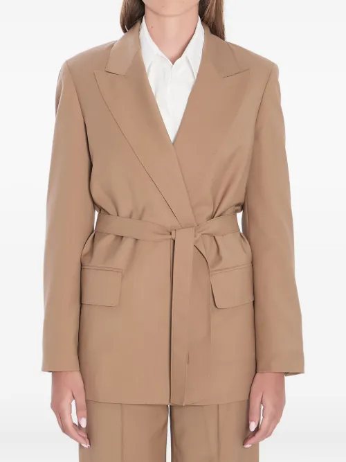Blazer ceinturé à revers pointus - Max Mara - Modalova