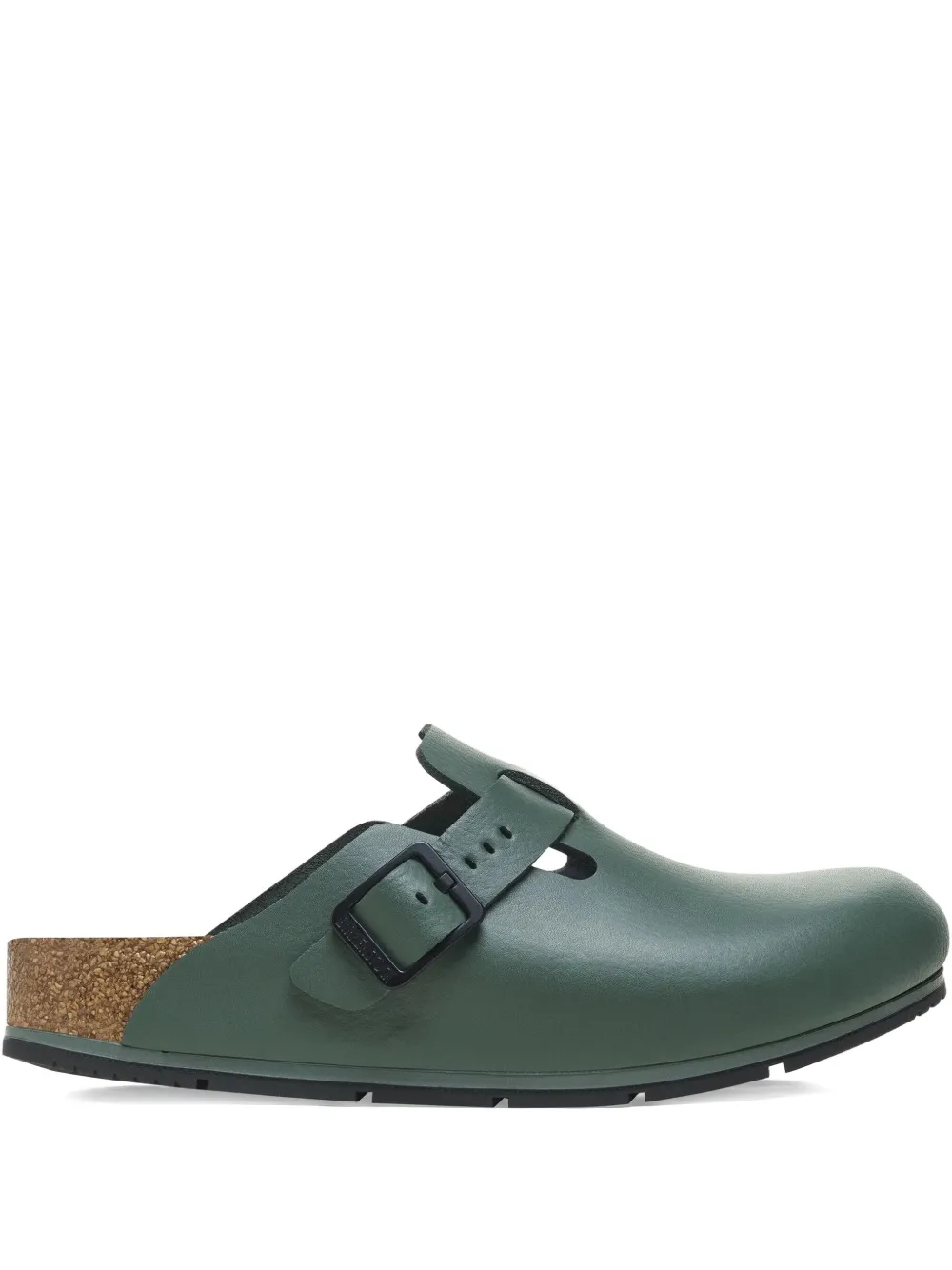Birkenstock Boston "thyme" leather mules Green
