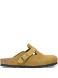 Birkenstock Boston ""corduroy cork brown"" suede mules