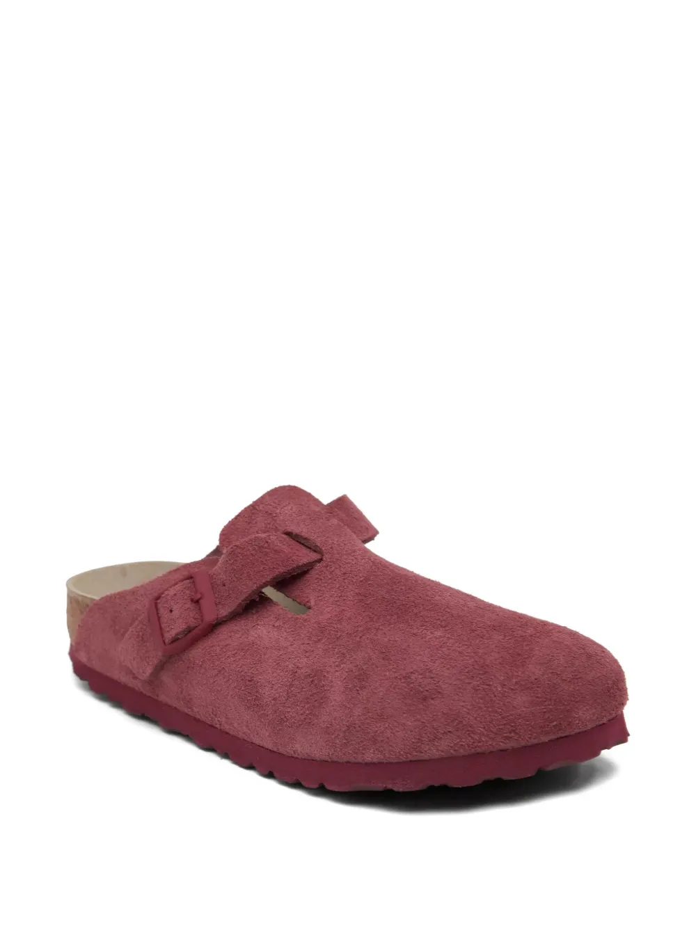 Birkenstock Boston "red" suede mules