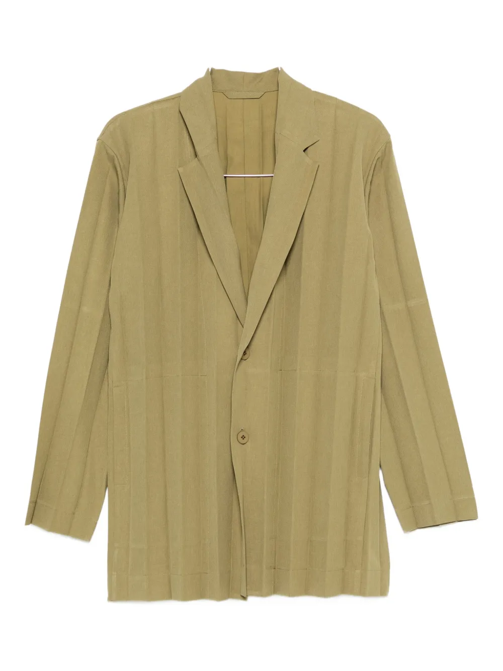 Issey Miyake Pleated Blazer In Green