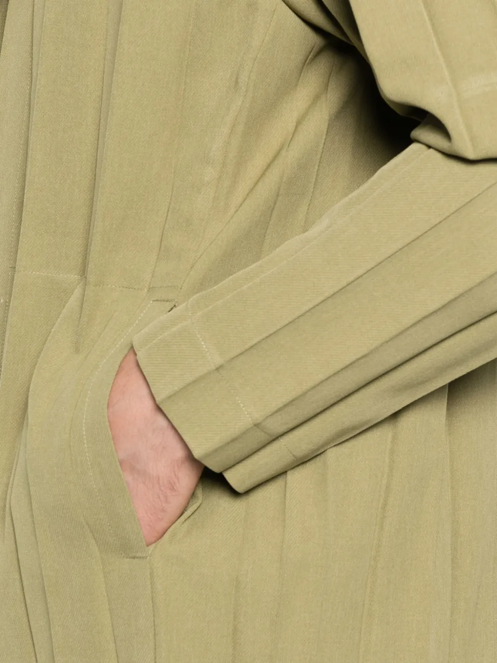 Issey Miyake Pleated Blazer In Green