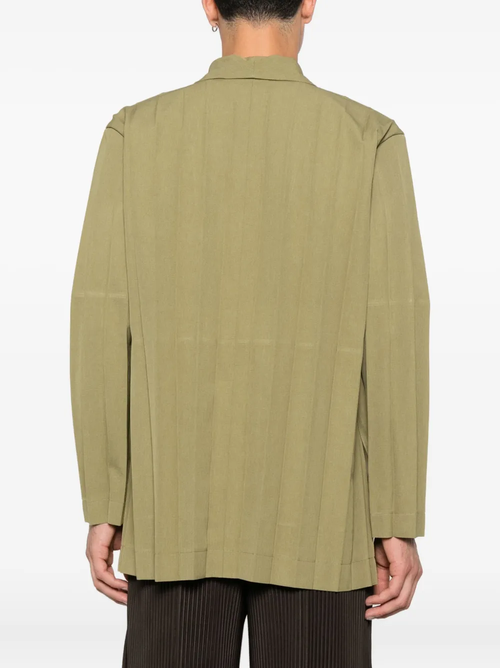 Issey Miyake Pleated Blazer In Green