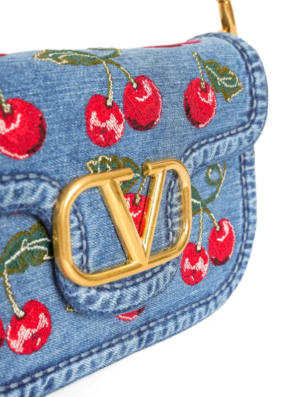 Valentino Garavani Bolsa Alltime Com Logo V e Bordado De Cereja