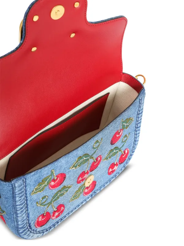 Valentino Garavani Bolsa Alltime Com Logo V e Bordado De Cereja