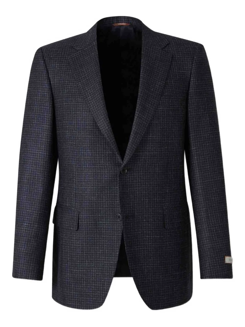 Canali checked single-breasted blazer Blauw