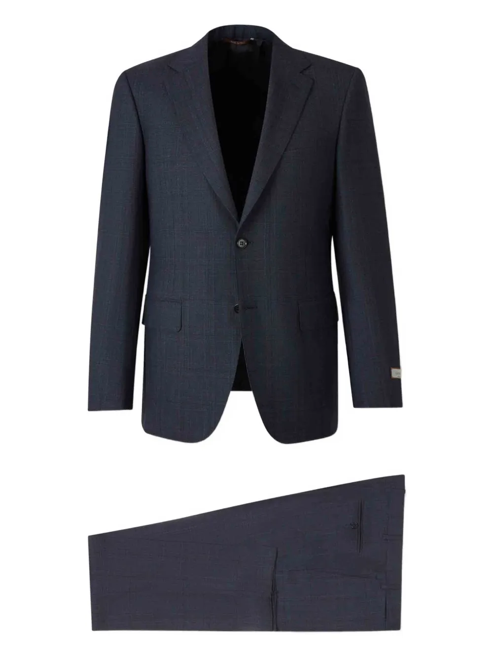 Canali checked suit Blauw