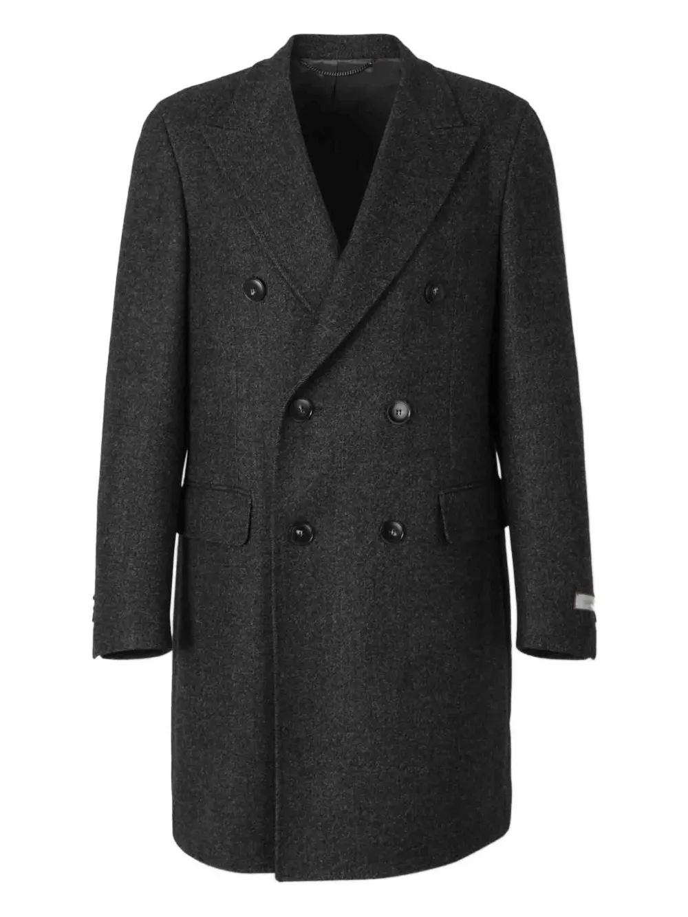 Canali Buttoned Double Breasted Coat In Gray