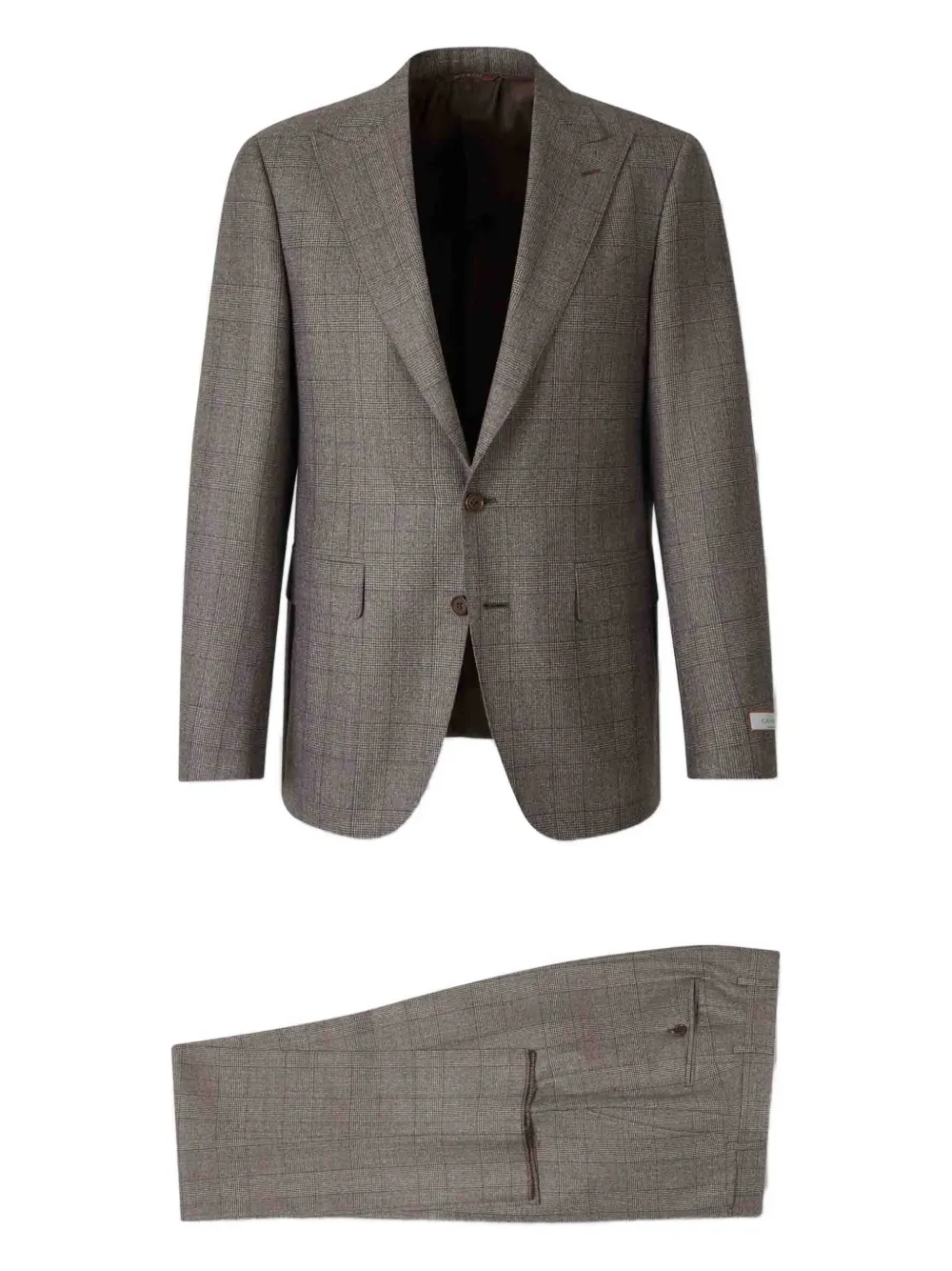 Canali checked suit Bruin